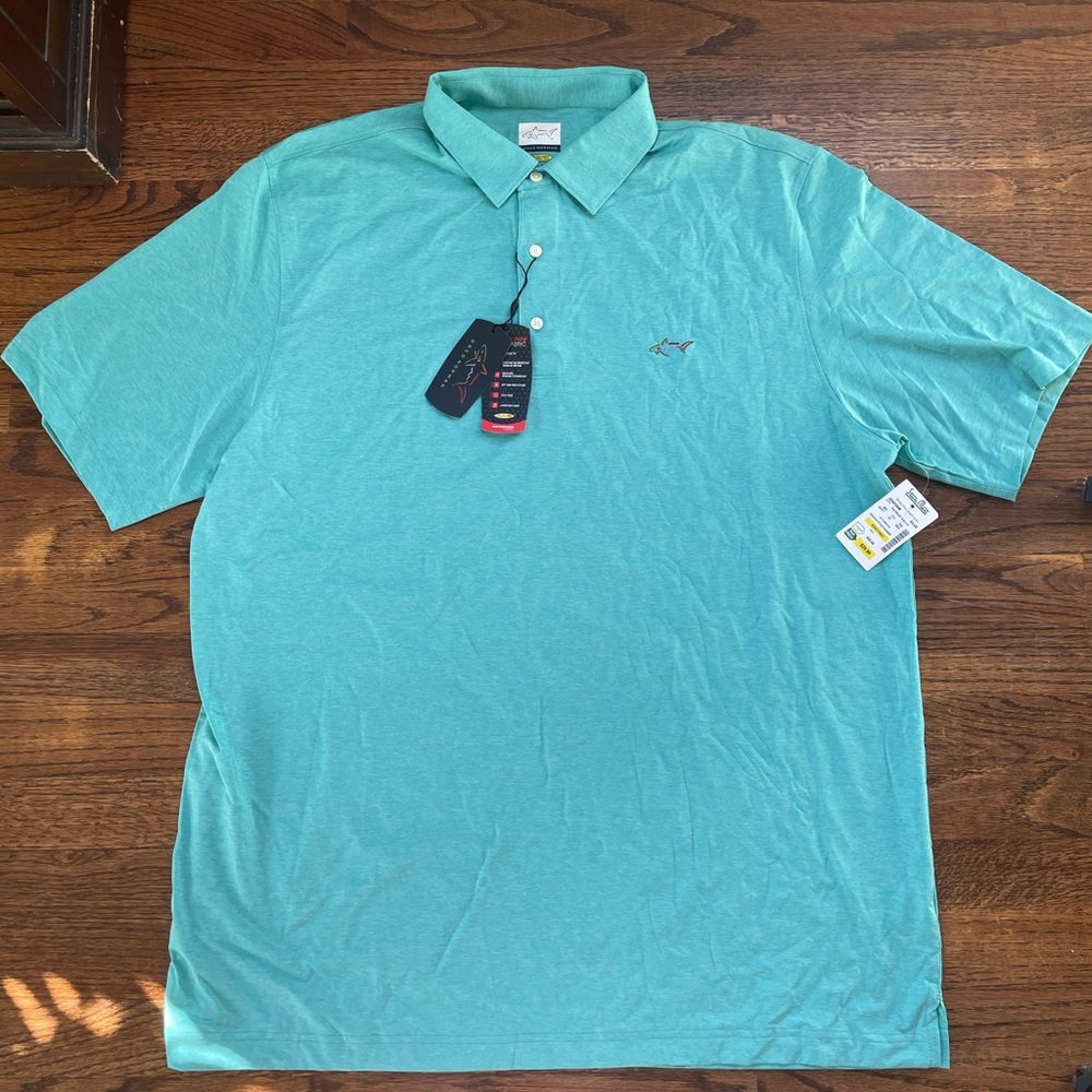 Greg Norman men’s golf shirt seafoam size XL new with tag